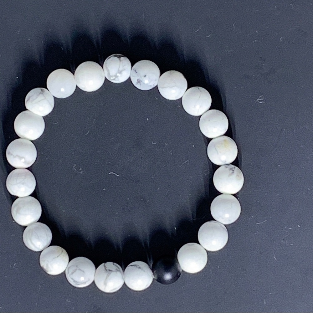 Howlite Stone Lava Rock Healing Bead Bracelet - Picture 7 of 12